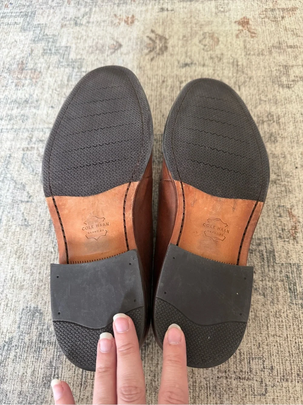 Cole Haan Men's Chestnut Brown Leather Derby Oxfords